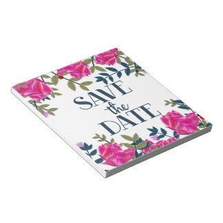 Save The Date Roses and Petals. Notepad
