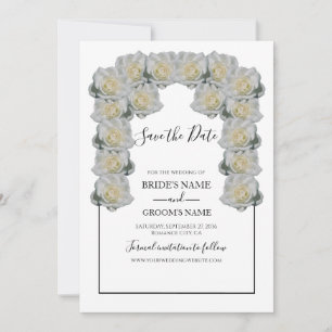 Save The Date Roses Blanches Rustiques Mariage Enregistrer La Da