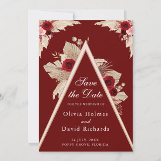 Save The Date Roses de Bourgogne et Grass Pampas Enregistrer la 