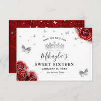 Roses élégantes argent et rouge