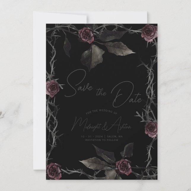 Save The Date Roses gothiques Sauver la date (Devant)