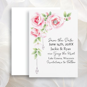 Save The Date Roses roses et diamants Mariages floraux
