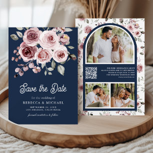 Save The Date Roses Roses Roses Roses Roses Roses Rose Photo QR 