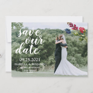 Save The Date Rouge bordeaux bleu marine floral élégant photo