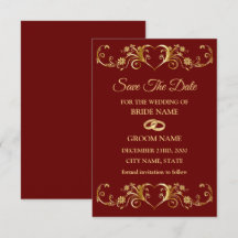 Rouge de mariage géométrique doré élégant