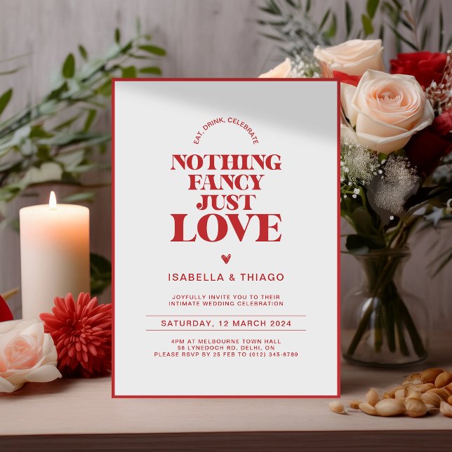 Save The Date Rouge monochrome moderne Rien de fantaisiste, just (Créateur téléchargé)