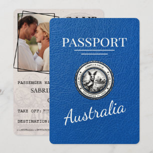 Save The Date Royal Blue Australia Passport Enregistrer La Date