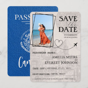 Save The Date Royal Blue Cancun Passeport Enregistrer La Date