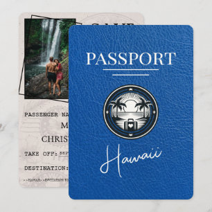 Save The Date Royal Blue Hawaii Passeport Enregistrer La Date