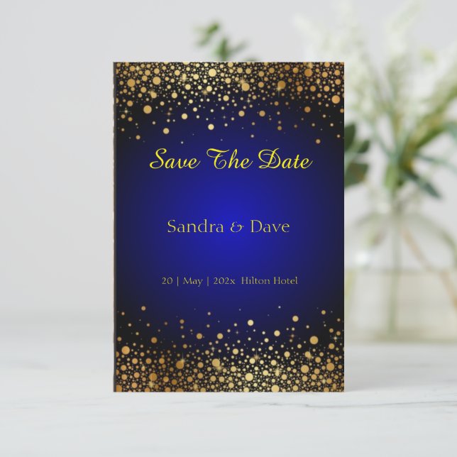 Save The Date Royal Blue mariage Enregistrer la date de l'invita (Debout devant)