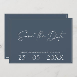 Save The Date Royal Blue Opulence Script Mariage Enregistrer La 