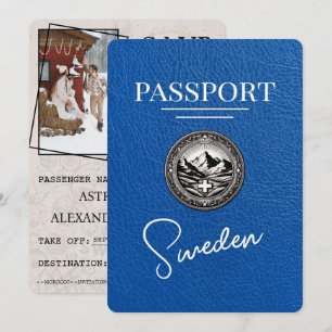 Save The Date Royal Blue Suède Passeport Enregistrer La Date