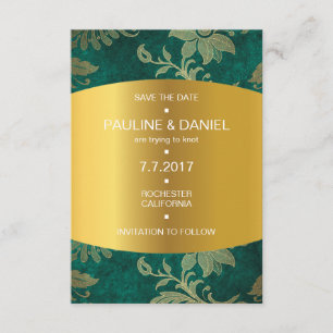 Save The Date Royal Enregistrer La Date Golden Green Velvet Vip