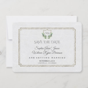 Save The Date Royal Silver Crest Verdure Économisez La Date