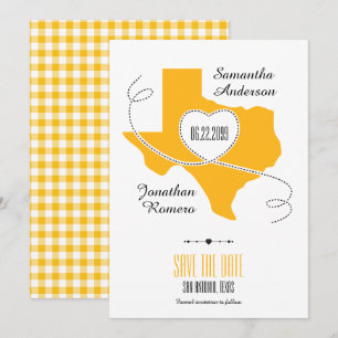 Save The Date Ruban de curling du Texas jaune