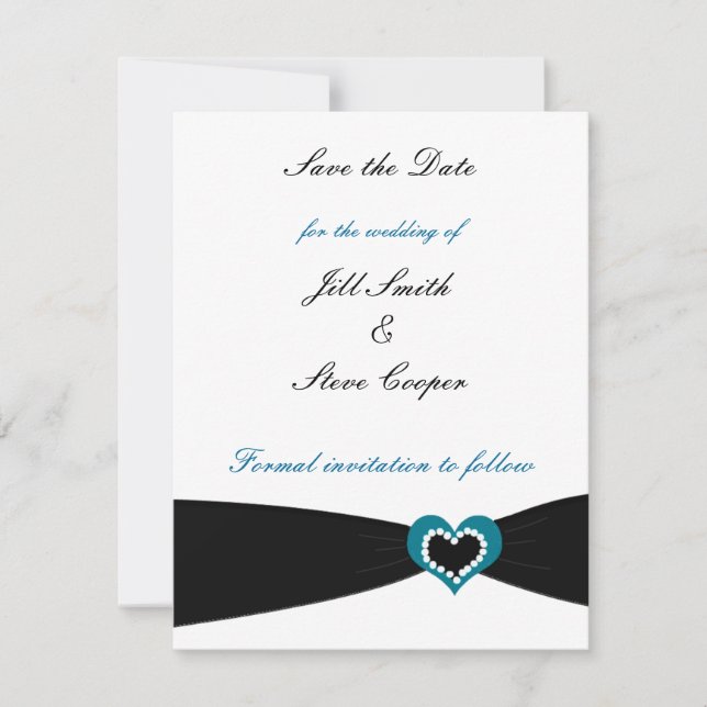 Save The Date Ruban noir Enregistrer la date (Devant)