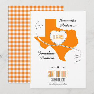 Save The Date Ruban Orange Texas Curling Enregistrer la date