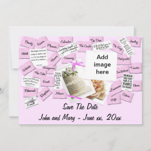 Save The Date Ruban Rose, Gâteau Mariage Enregistrer La Date Car
