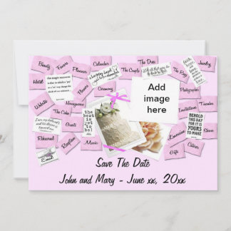 Save The Date Ruban Rose, Gâteau Mariage Enregistrer La Date Car