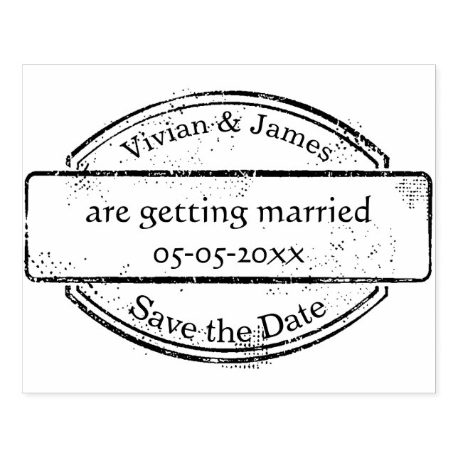 Save the Date rubber-stamp Large | names and date Rubber Stamp (Imprint)