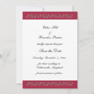 Save The Date Ruby Red et Pearls Sauvez la date