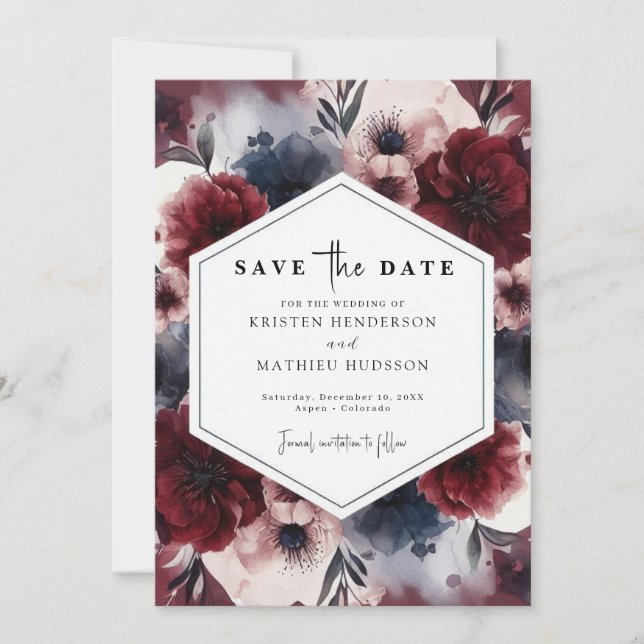 Save The Date Russe en ligne Mariage Bourgogne (Devant)