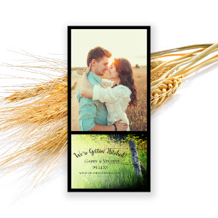 Save The Date Russe Fence Post Jaune Fleur sauvage Mariage de Ra