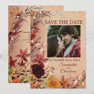 Save The Date Russe Fleur d'automne Bourgogne Brousse Photo