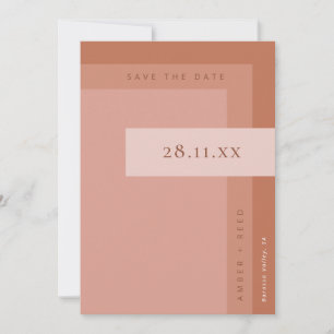 Save The Date Rust Terracotta et Boho Orange Brûlé Minimaliste