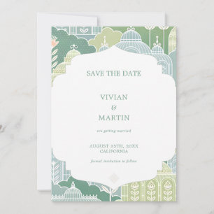 Save The Date Rustic Baho Floral Vintage Motif Mariage