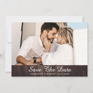 Save The Date Rustic Barn Wood Mariage Photo Enregistrer Les Car