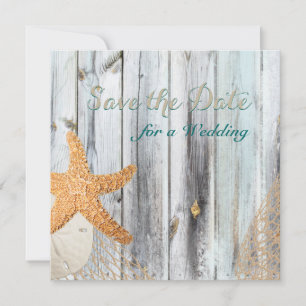 Save The Date Rustic Beach Starfish Mariage Enregistrer la date