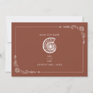 Save The Date Rustic Beach Wedding Terracotta Enregistrer La Dat