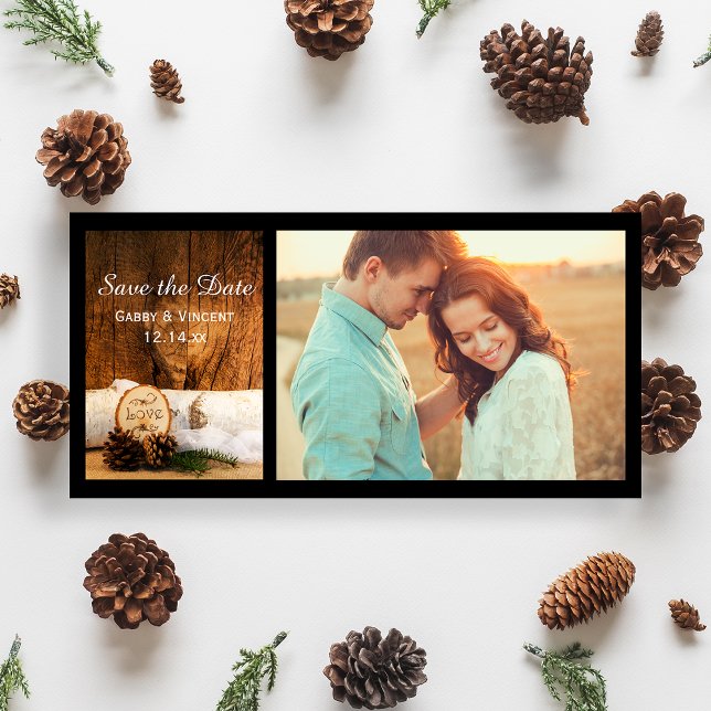 Save The Date Rustic Birch Tree Grange Mariage en bois Enregistr (Créateur téléchargé)