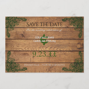 Save The Date Rustic Celtic Claddagh Enregistrer la date