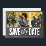 Save the Date Rustic Chalkboard 3 Photo Collage<br><div class="desc">Announce your wedding day with this rustic country chalkboard three photo collage save the date.</div>