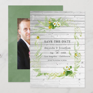 Save The Date Rustic Country Grange Verdure Mariage Photo