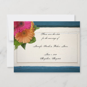 Save The Date Rustic Country Peint Bois Daisies Enregistrer la d