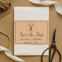 Save The Date Rustic Deer Enregistrer la date