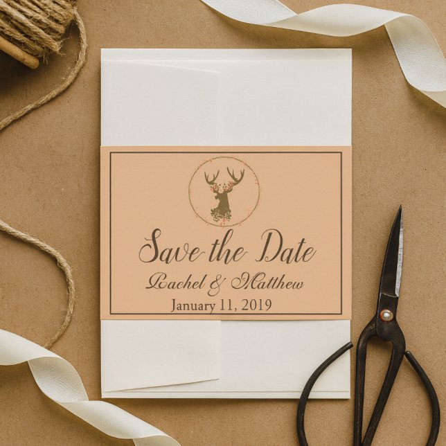 Save The Date Rustic Deer Enregistrer la date (Créateur téléchargé)