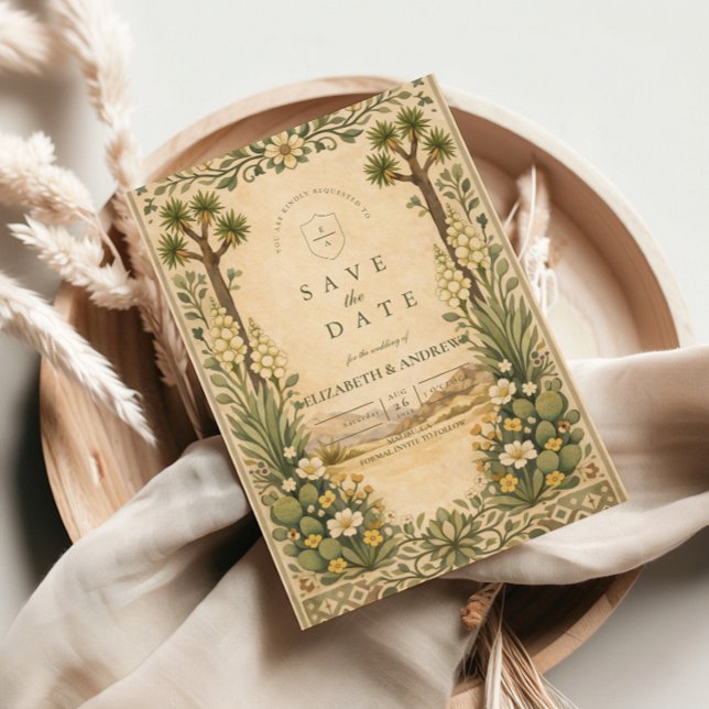 Save The Date Rustic Desert Botanical Wedding (Créateur téléchargé)