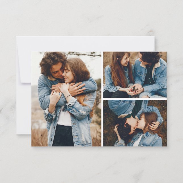 Save The Date Rustic Floral Skull Boho Photo Card (Front)