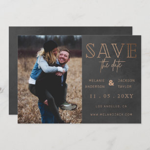 Save The Date Rustic Grey photo manuscrite Enregistrer la date
