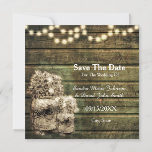 Save The Date Rustic Mason Jar Enregistrer La Date