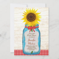 Rustic Mason Jar & Sunflower Enregistrer la date