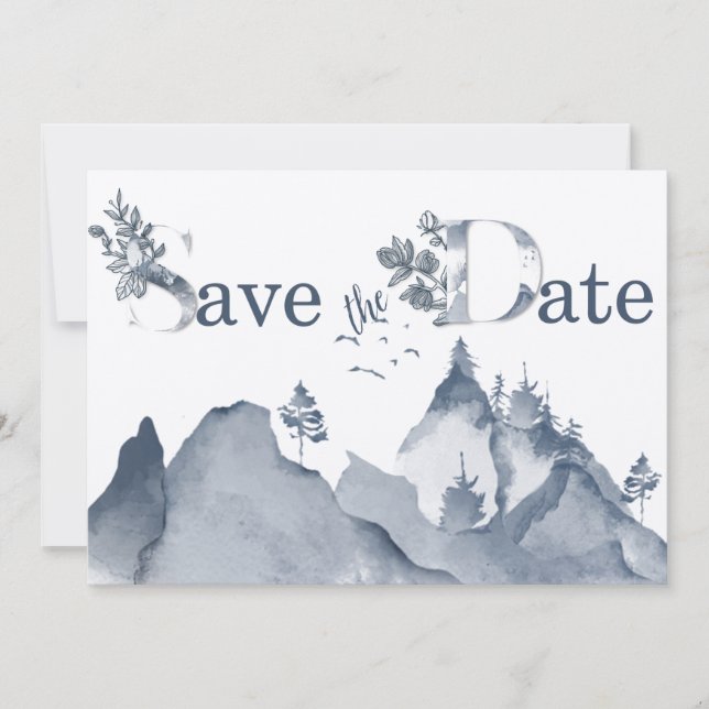 Save The Date Rustic Mountain Deer Sauvez la date (Devant)