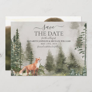 Save The Date Rustic Mountain Forest Photo Mariage Enregistrer L