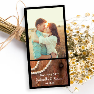 Save The Date Rustic Pearls Country Grotte Mariage Enregistrer l