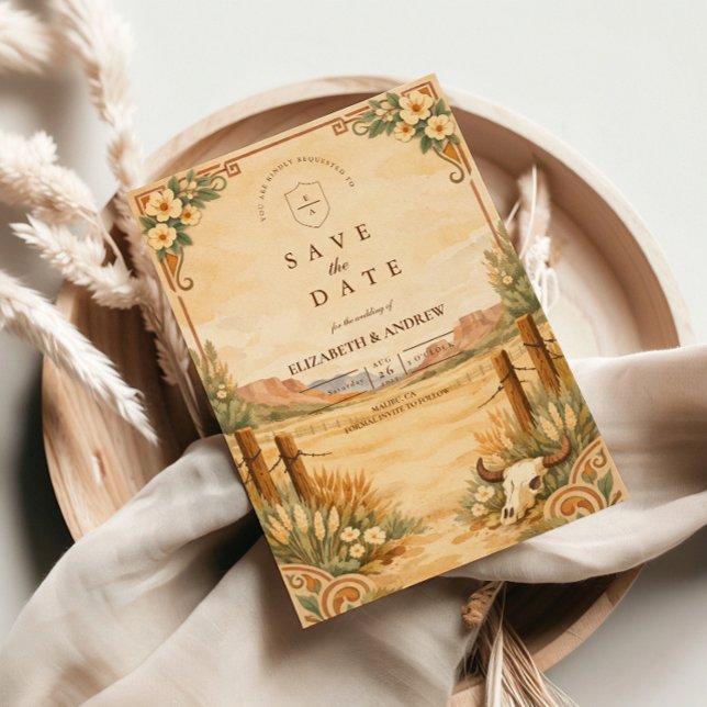 Save The Date Rustic Western Desert Wedding (Créateur téléchargé)