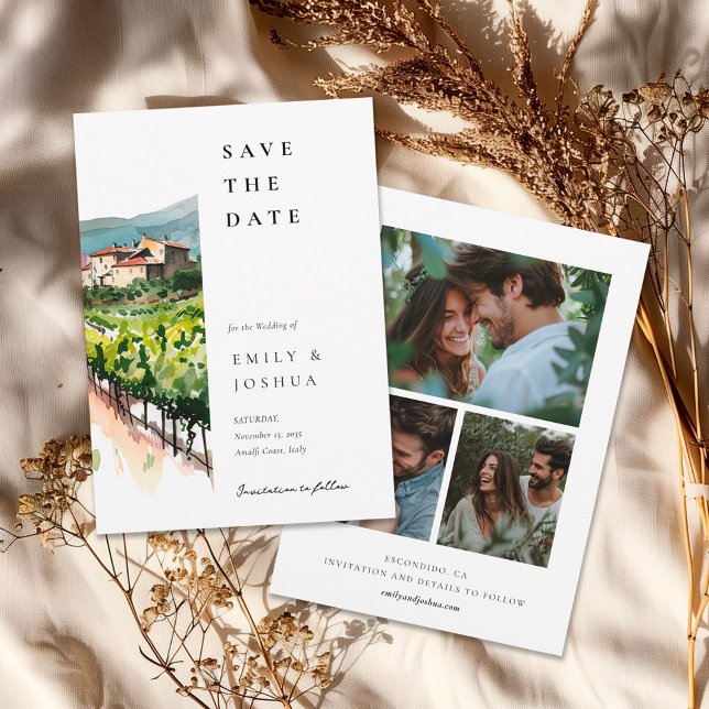 Save The Date Rustic Winery Mariage paysage (Créateur téléchargé)